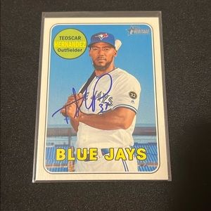 WS Champion Teoscar Hernandez - 2018 Topps Heritage Baseball Autographed Card